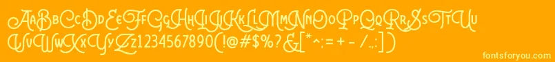 Colgneries Personal Use Font – Yellow Fonts on Orange Background