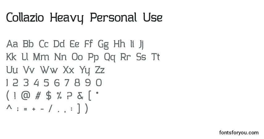 A fonte Collazio Heavy Personal Use – alfabeto, números, caracteres especiais