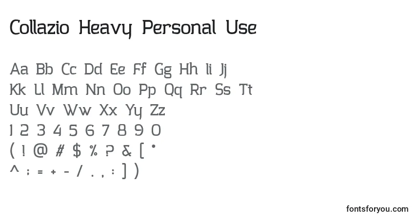 Collazio Heavy Personal Use Font – alphabet, numbers, special characters