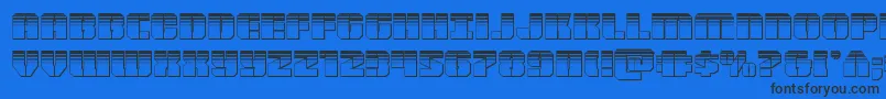 Warpthrusterplat Font – Black Fonts on Blue Background