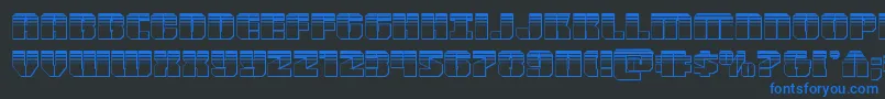Warpthrusterplat Font – Blue Fonts on Black Background