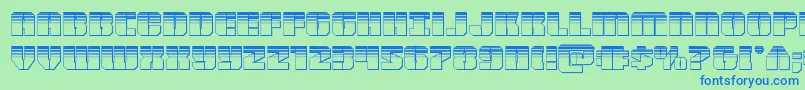 Warpthrusterplat Font – Blue Fonts on Green Background