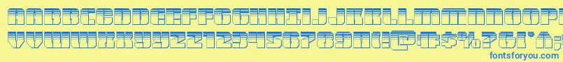 Warpthrusterplat Font – Blue Fonts on Yellow Background