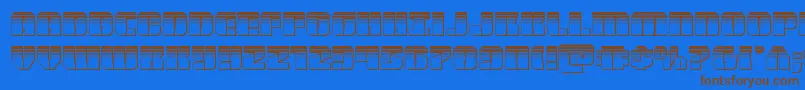 Warpthrusterplat Font – Brown Fonts on Blue Background