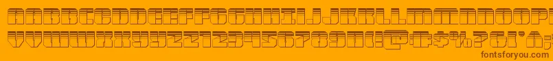 Warpthrusterplat Font – Brown Fonts on Orange Background