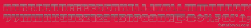 Warpthrusterplat Font – Gray Fonts on Red Background