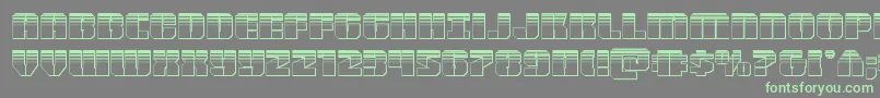 Warpthrusterplat Font – Green Fonts on Gray Background