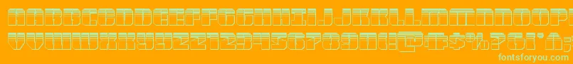 Warpthrusterplat Font – Green Fonts on Orange Background