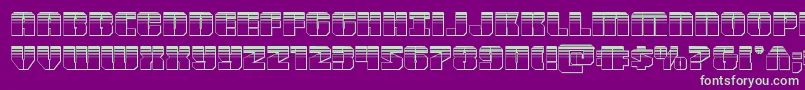 Warpthrusterplat Font – Green Fonts on Purple Background