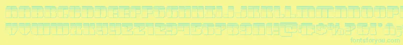 Warpthrusterplat Font – Green Fonts on Yellow Background