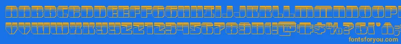 Warpthrusterplat Font – Orange Fonts on Blue Background