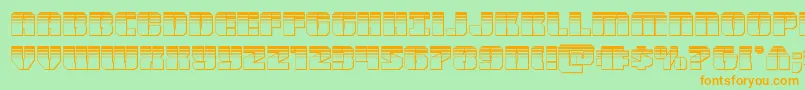 Warpthrusterplat Font – Orange Fonts on Green Background