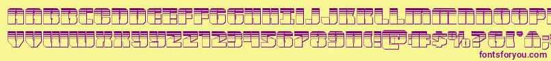 Warpthrusterplat Font – Purple Fonts on Yellow Background