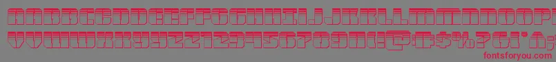 Warpthrusterplat-fontti – punaiset fontit harmaalla taustalla