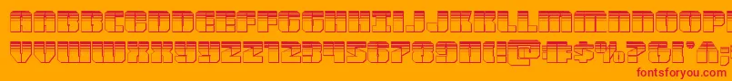 Warpthrusterplat Font – Red Fonts on Orange Background