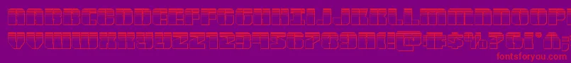 Warpthrusterplat Font – Red Fonts on Purple Background