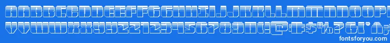 Warpthrusterplat Font – White Fonts on Blue Background