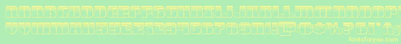 Warpthrusterplat Font – Yellow Fonts on Green Background