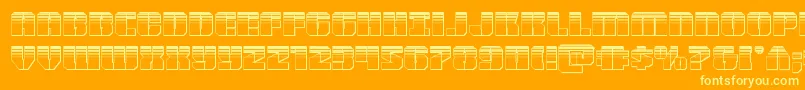 Warpthrusterplat Font – Yellow Fonts on Orange Background