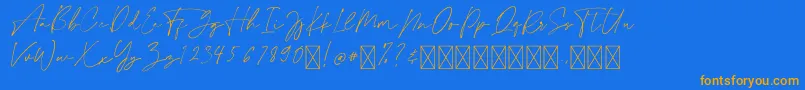 CollectionFree Font – Orange Fonts on Blue Background