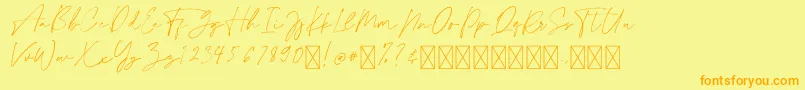 CollectionFree Font – Orange Fonts on Yellow Background