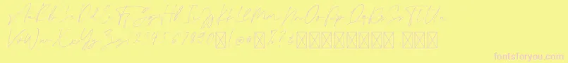 CollectionFree Font – Pink Fonts on Yellow Background