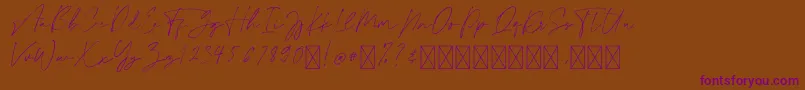 CollectionFree Font – Purple Fonts on Brown Background