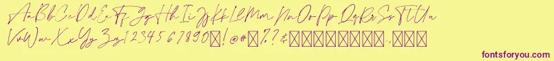 CollectionFree Font – Purple Fonts on Yellow Background