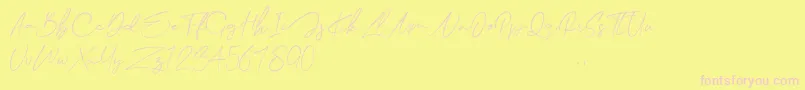 Collega Font – Pink Fonts on Yellow Background