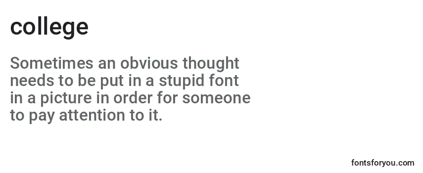 Review of the College (123712) Font