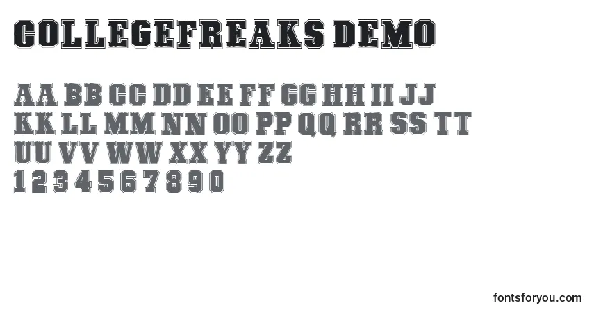 Шрифт COLLEGEFREAKS Demo – алфавит, цифры, специальные символы