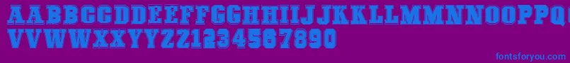 フォントCOLLEGEFREAKS Demo – 紫色の背景に青い文字