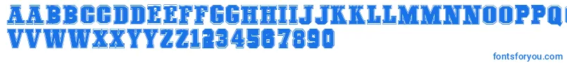 Шрифт COLLEGEFREAKS Demo – синие шрифты на белом фоне