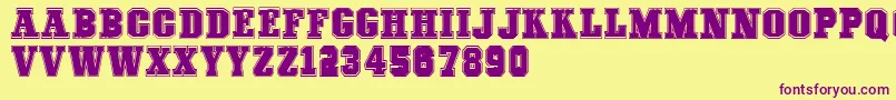 Шрифт COLLEGEFREAKS Demo – фиолетовые шрифты на жёлтом фоне