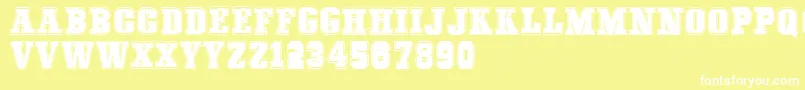 COLLEGEFREAKS Demo Font – White Fonts on Yellow Background