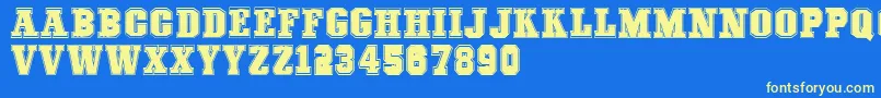 COLLEGEFREAKS Demo Font – Yellow Fonts on Blue Background