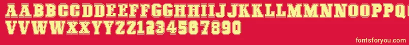 COLLEGEFREAKS Demo Font – Yellow Fonts on Red Background