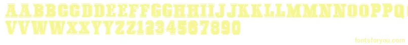 COLLEGEFREAKS Demo-Schriftart – Gelbe Schriften auf weißem Hintergrund