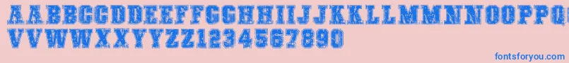 COLLEGEFREAKSDISTORTEDDEMO Font – Blue Fonts on Pink Background