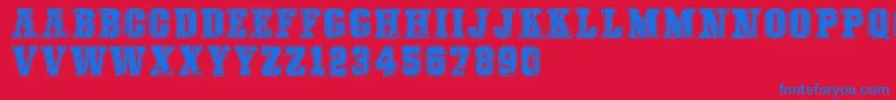 fuente COLLEGEFREAKSDISTORTEDDEMO – Fuentes Azules Sobre Fondo Rojo