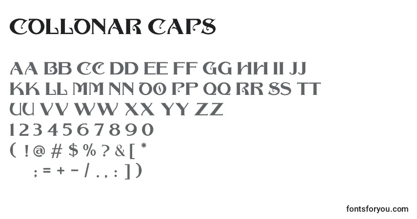 COLLONAR CAPS-fontti – aakkoset, numerot, erikoismerkit