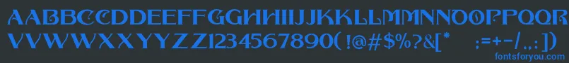 COLLONAR CAPS Font – Blue Fonts on Black Background