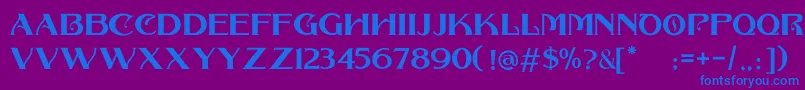 COLLONAR CAPS Font – Blue Fonts on Purple Background