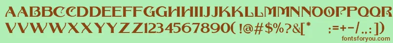 Шрифт COLLONAR CAPS – коричневые шрифты на зелёном фоне
