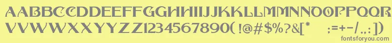 フォントCOLLONAR CAPS – 黄色の背景に灰色の文字