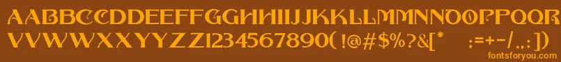 COLLONAR CAPS Font – Orange Fonts on Brown Background