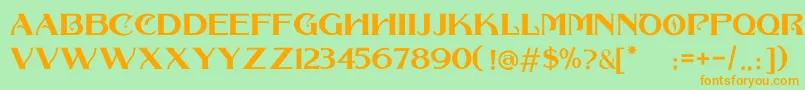 COLLONAR CAPS Font – Orange Fonts on Green Background