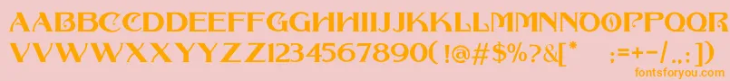 COLLONAR CAPS Font – Orange Fonts on Pink Background