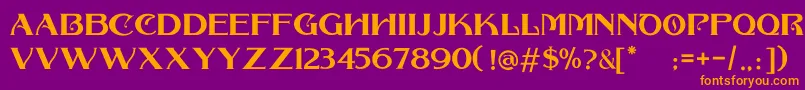 COLLONAR CAPS Font – Orange Fonts on Purple Background