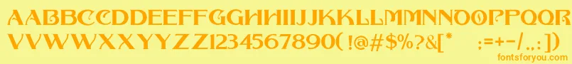 COLLONAR CAPS Font – Orange Fonts on Yellow Background